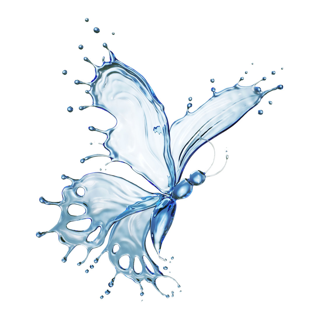 Butterfly Of Water Splash - No Frame Graphic Art auf Leinwand