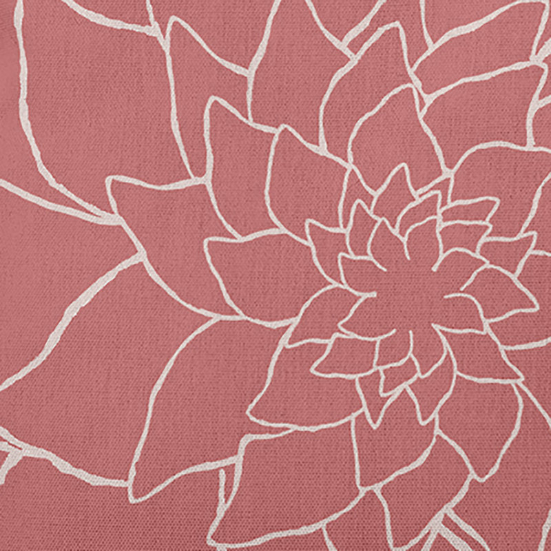 Coussin lombaire à motif floral, Rose / blanc