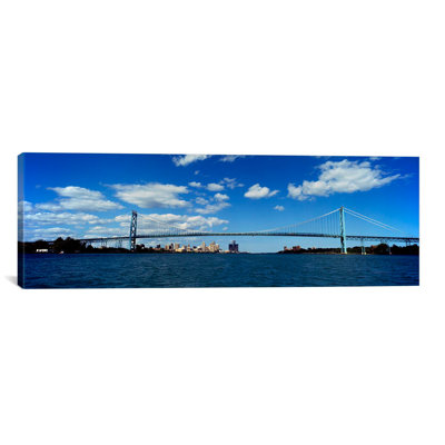 Panoramic Ambassador Bridge, Detroit River, Detroit, Wayne County, Michigan Photographic Print on Canvas