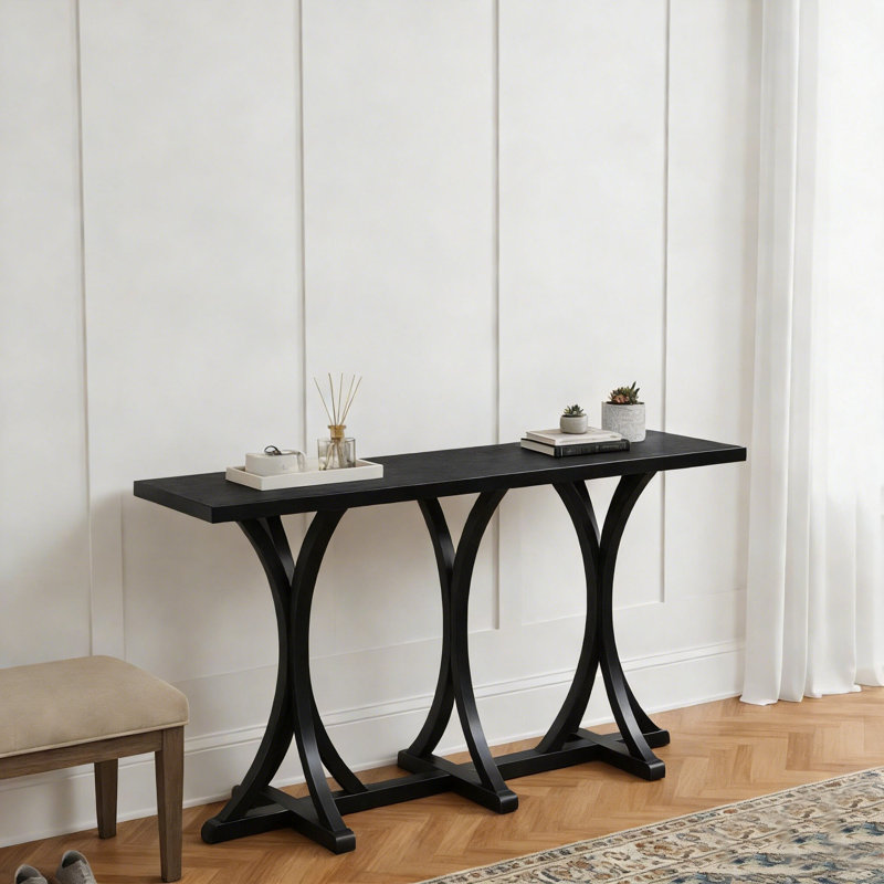 Console de style moderne pour le salon, le vestibule, le couloir et les espaces repas., Noir, noir, noir, noir