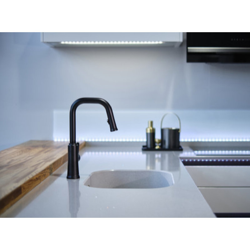 Trattoria Square Spout Kitchen Mixer, Matte Black