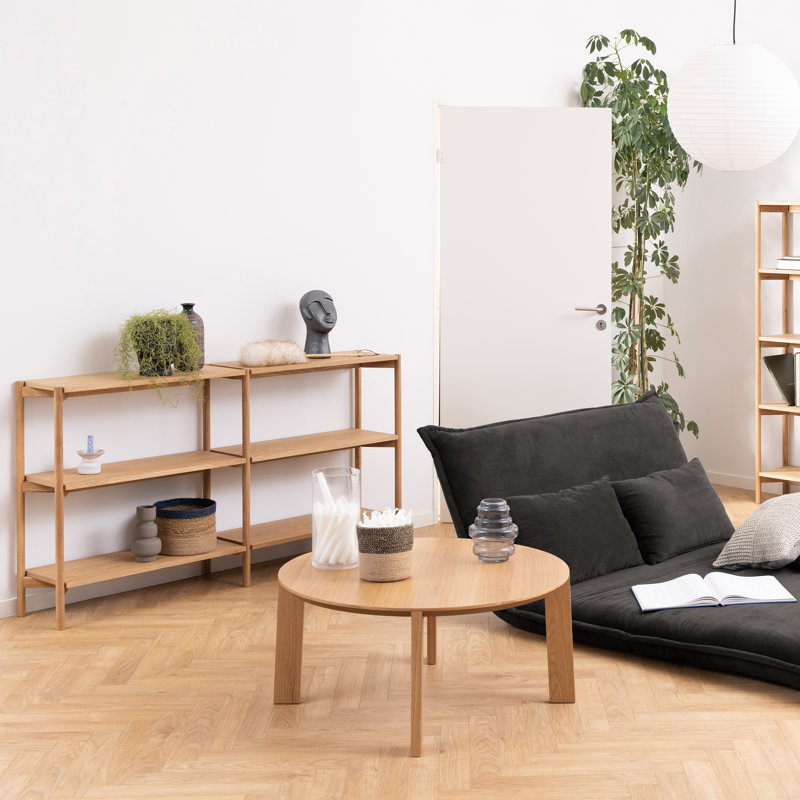 Glouster 88.4cm H x 169cm W Standard Bookcase, Oak