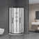 Monaco 36'' W 75'' H Framed Round Shower Kit in Black with Walls and Base