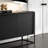 Solid Ash Wood Black Console Cabinet