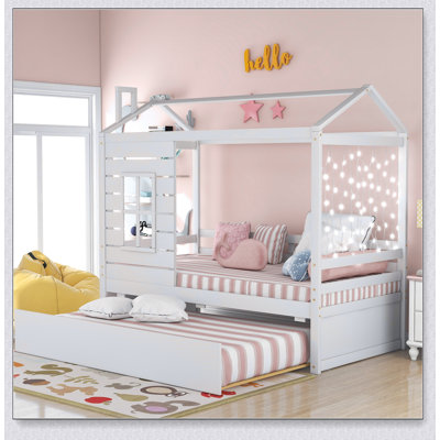 Lit en bois avec lit gigogne simple House House