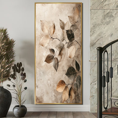 Taupe Leaves Mosaic Collage IV - Leaves Wall Art