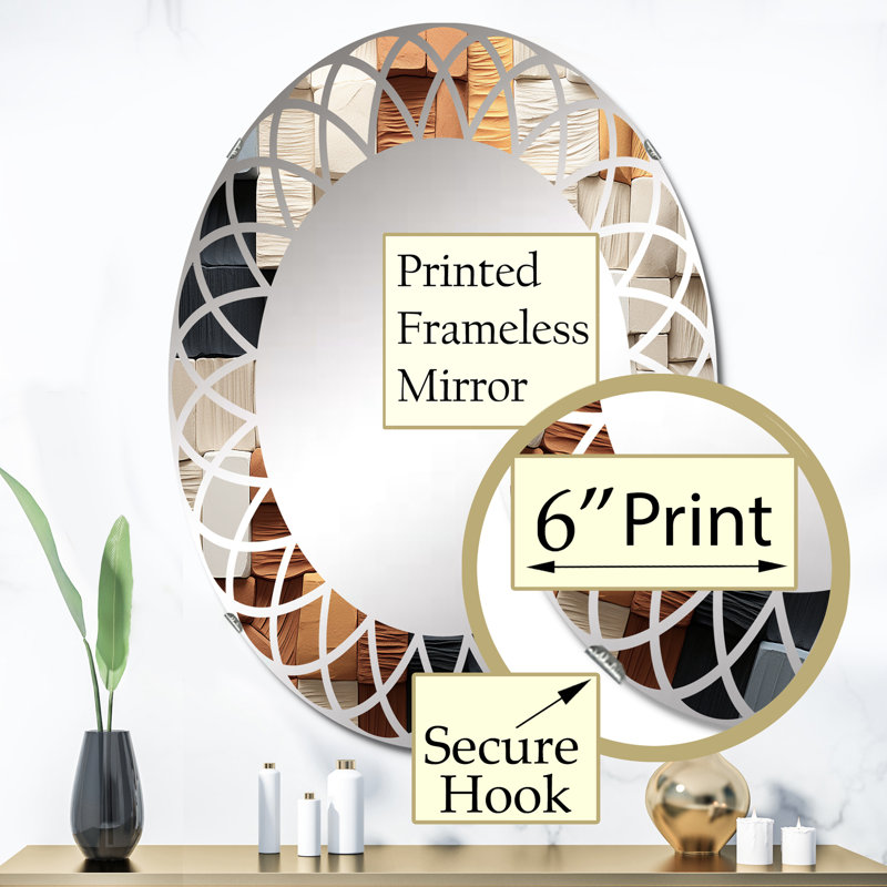 Flamoudi - Miroir mural moderne ovale, 36 po x 24 po