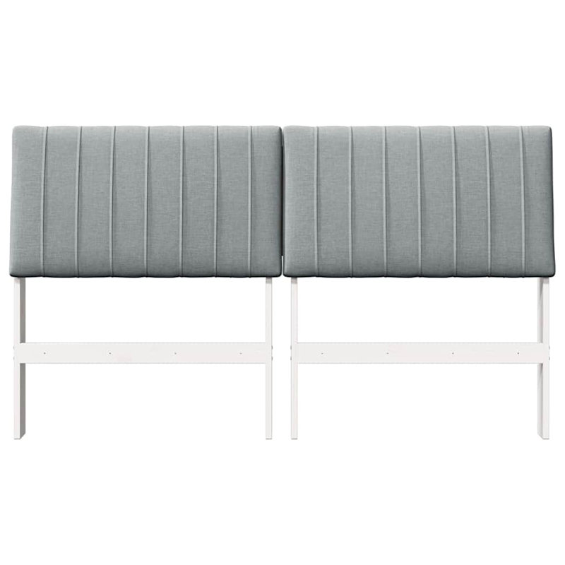 Solid Wood Headboard, UK King - DE 150 x 200 cm, Light Grey, White