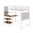 Twin Size Loft Metal Bed With Built-In Charging Station And LED Light-391460461