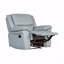 Style transitionnel 1pc avec fauteuil inclinable avec garniture en welt et accoudoirs avec finition bleu poudre et salon principal