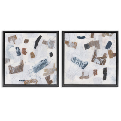  «Scattered Neutral Shapes», ensemble de 2 toiles flottantes encadrées par Melissa Wang