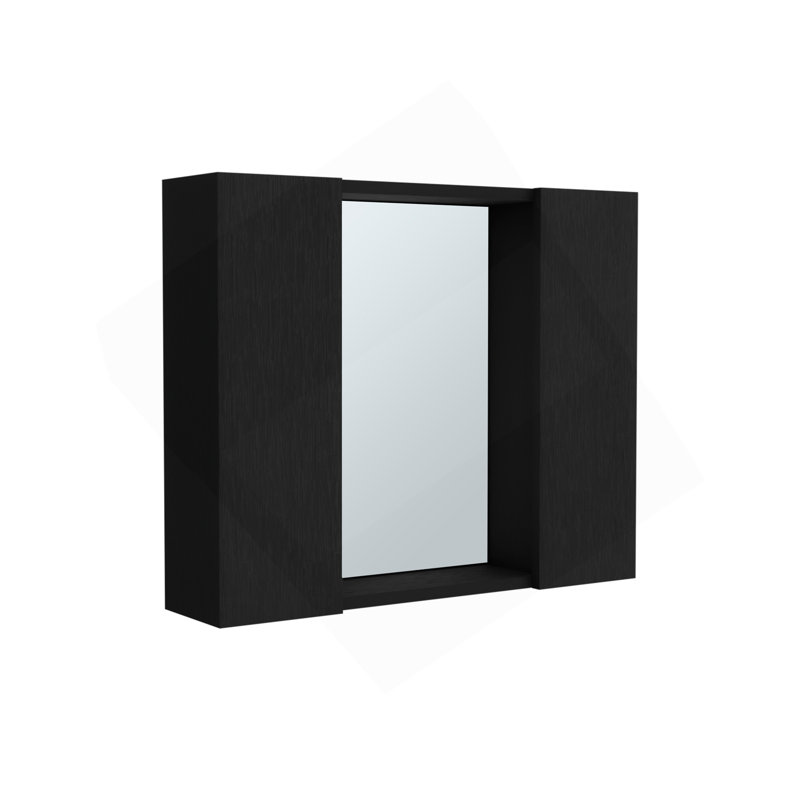 Armoire à pharmacie Artemisa, double porte, miroir, une tablette extérieure - noir, Noir