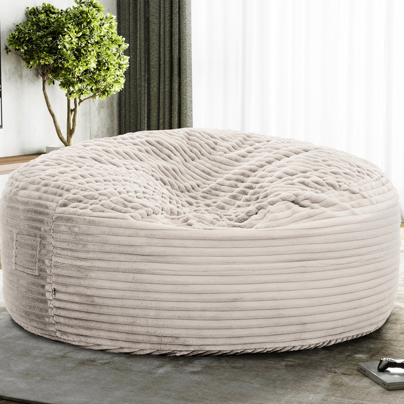 Fauteuil à billes rond en mousse viscoélastique souple de 5 pieds, idéal pour une utilisation décontractée