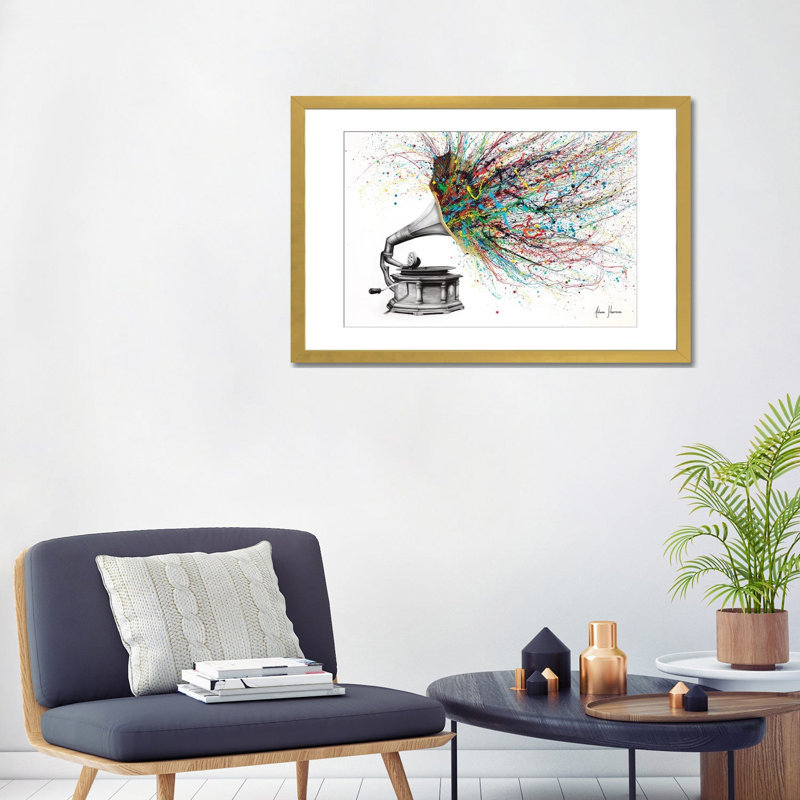 «Radical Rhapsody» par Ashvin Harrison, reproduction, H 24 po x l 32 po x P 1 po, Papier avec cadre doré, Oui