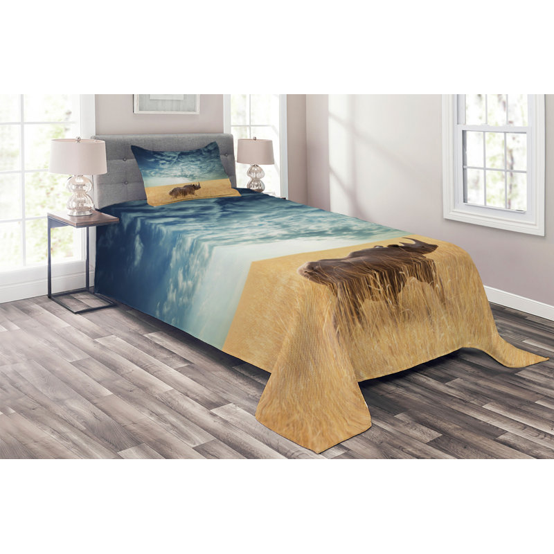 Rustic Coverlet, Twin Bedspread + 1 Sham
