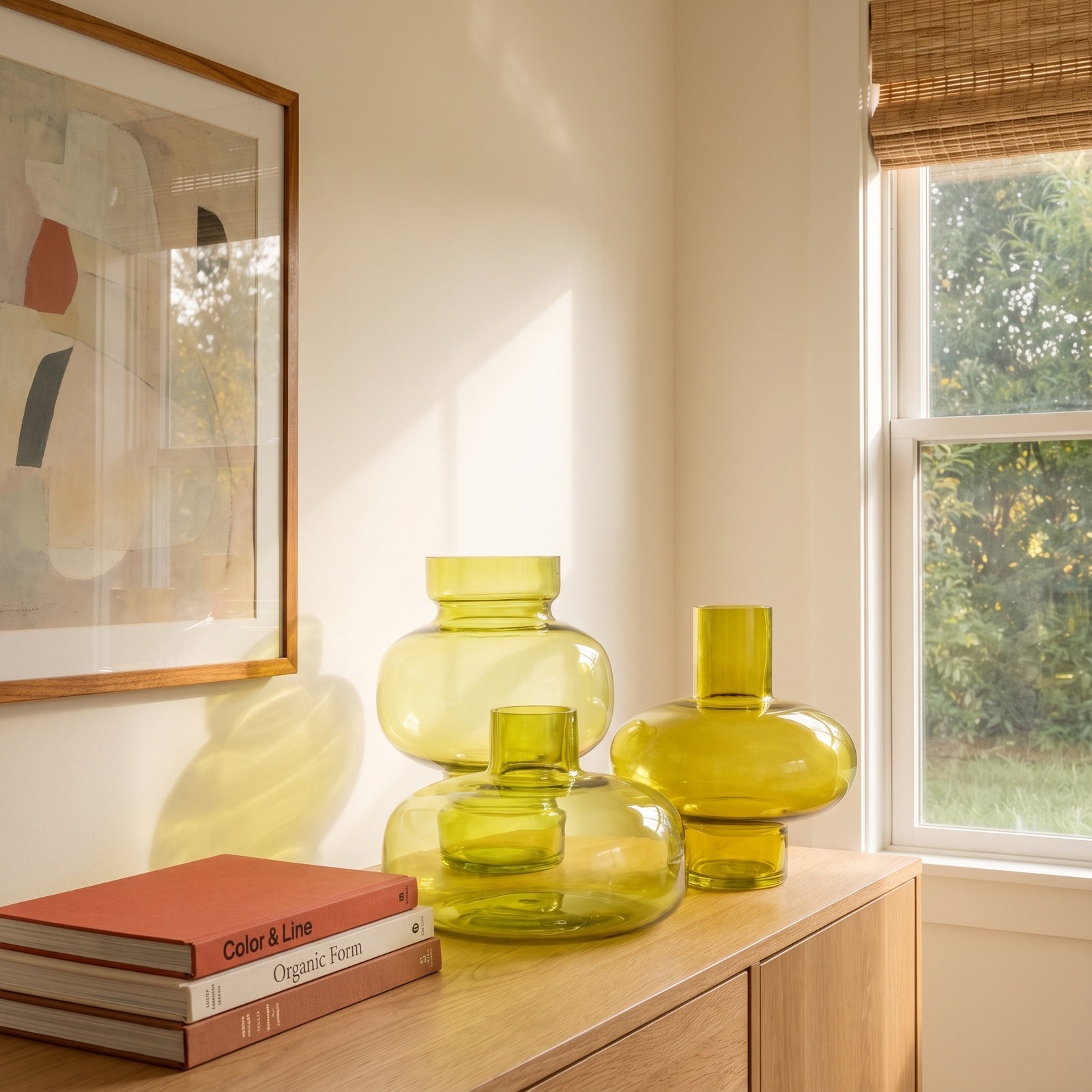 Glass Table Vase, Green