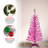 4ft. Pink Tinsel Tree with Clear Lights