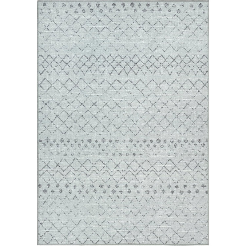 GLN Rugs Contemporary Collection - Machine Washable Modern Area Rug, Contemporary Washable Rug, Non Slip Area Rug, Abstract Living Room Rug, Bedroom Rug, Bathroom Rug (Gray Rug)