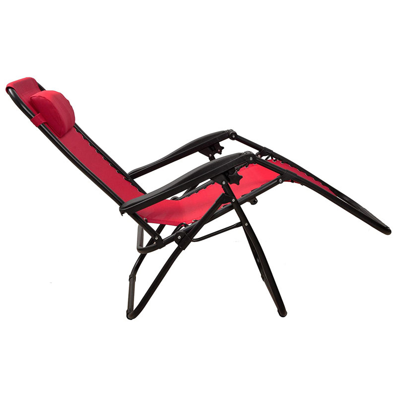Braeley Folding Zero Gravity Chair, Burgundy
