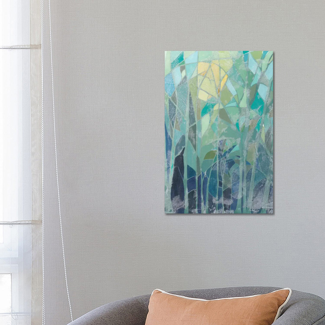 Stained Glass Forest II von Grace Popp - Galerie-umwickelte Leinwand Giclée auf Leinwand