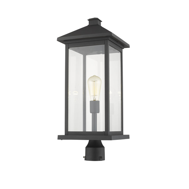 Luminaire sur mât câblé à 1 lumière 24 po Lovette, Noir