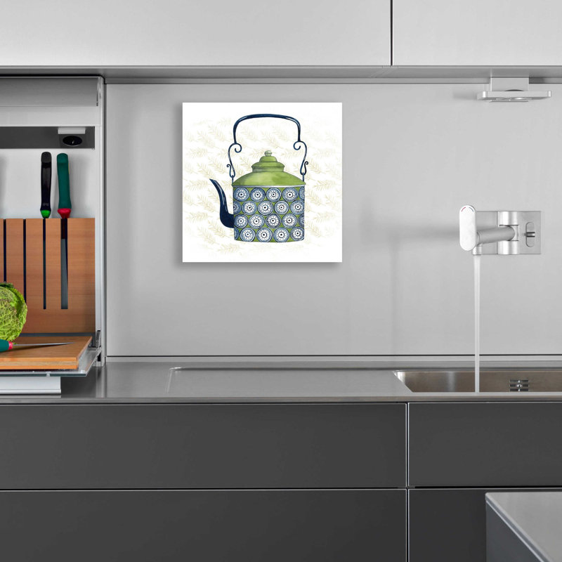 «Sweet Teapot IV» par Grace Popp, art mural en verre acrylique, H 12 po x l 12 po x P 0,13 po