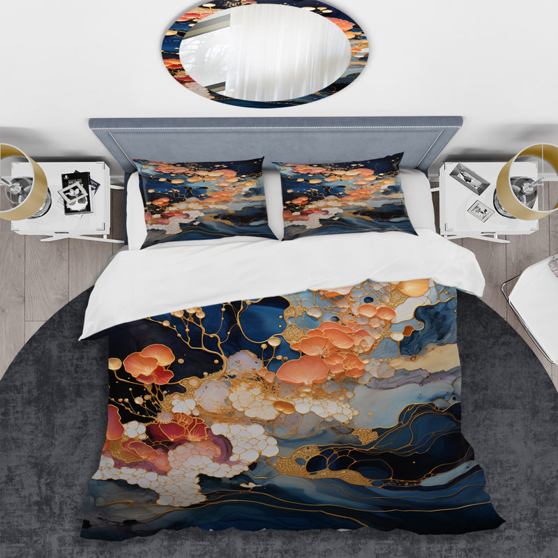 Ensemble de housse de couette rose et bleu, Housse de couette pour très grand lit