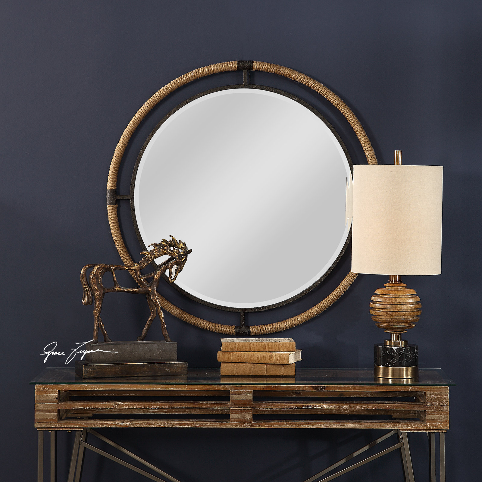 Samara Metal Round Wall Mirror