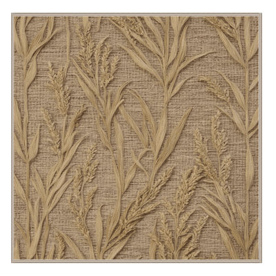 Tapis botanique beige lavable à la machine