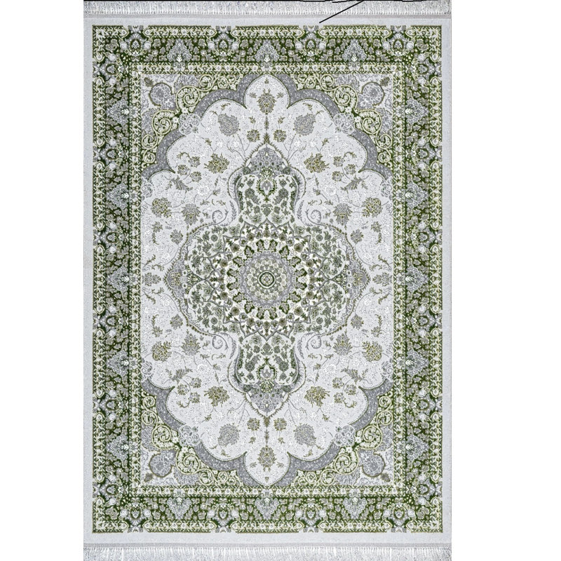 Floral and Oriental Doormat, Green, 60cm W x 110cm L