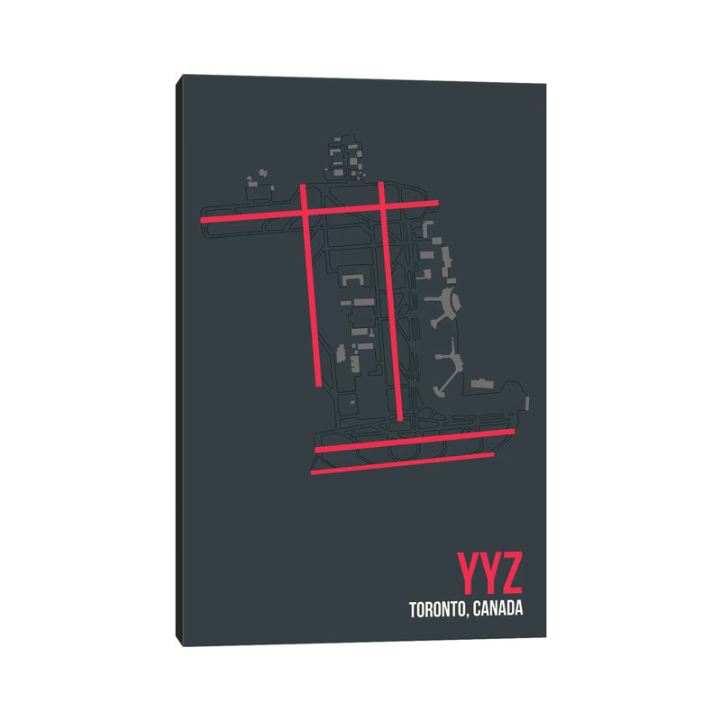 YYZ Diagram, Toronto by 08 Left - Wrapped Canvas Print, 101.6 cm H x 66.04 cm W