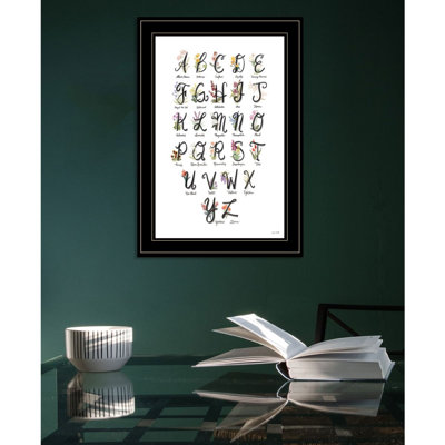 Flower Alphabet Framed Wall Art for Living Room, Home Wall Décor By House Fenway