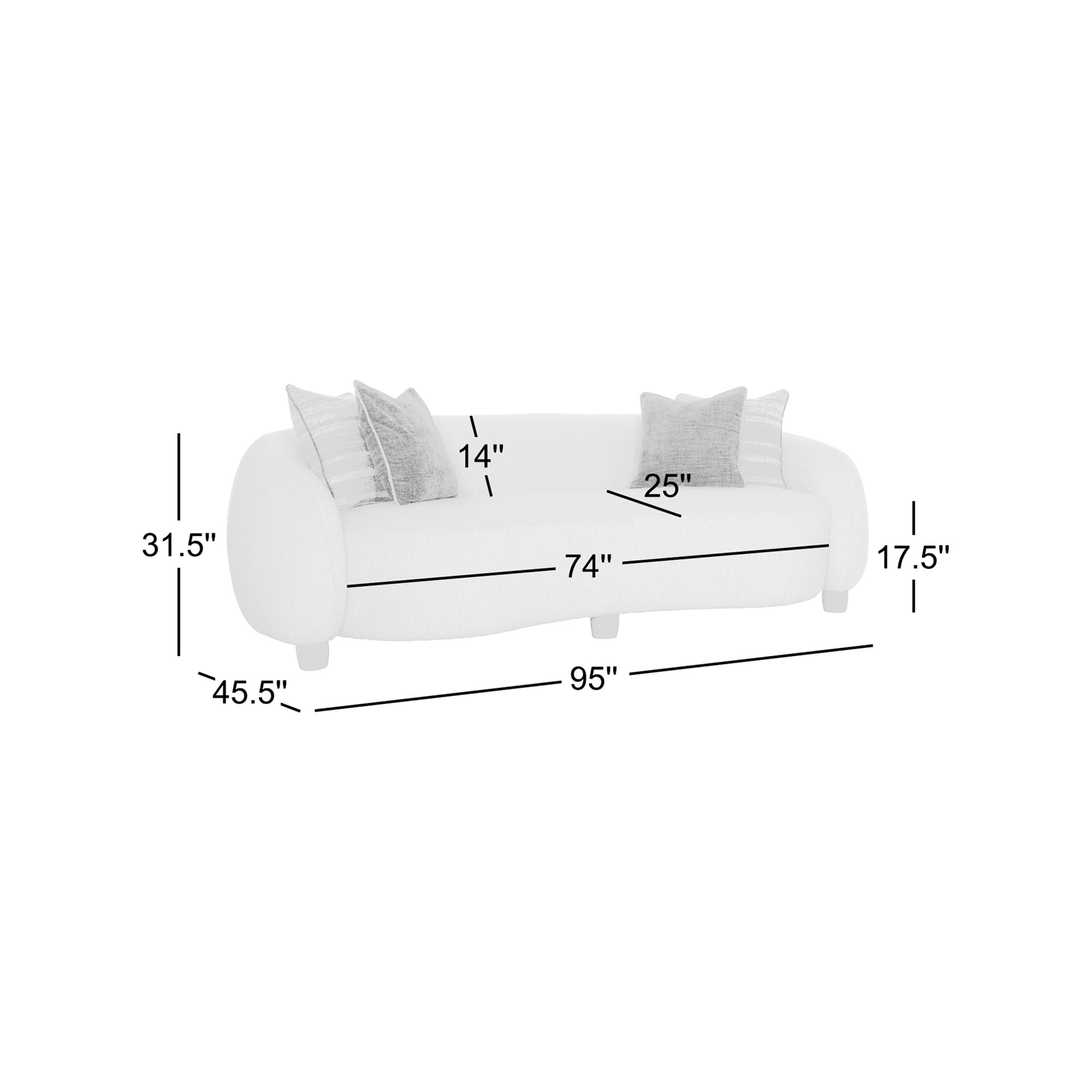 Merritt 95" Round Arm Sofa, 1618-011