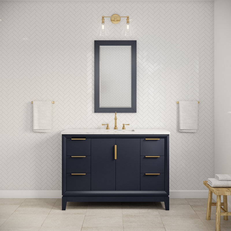 Ensemble de meuble-lavabo simple 48 "avec robinet Elizabeth, Bleu monarque, Crochet