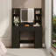 Nouvelle coiffeuse à miroir intelligente avec tiroirs et armoire de rangement, coiffeuse avec coussin de dressage-631419566