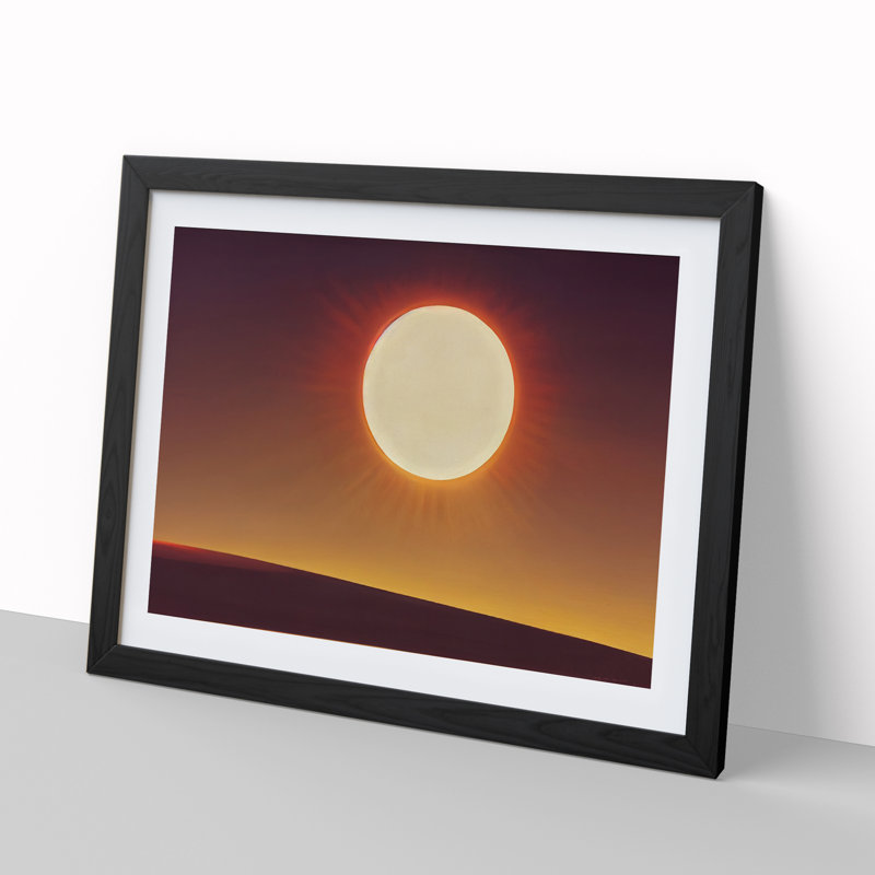Harmonious Sunset - Single Picture Frame Print, 46cm H x 64cm W, Black