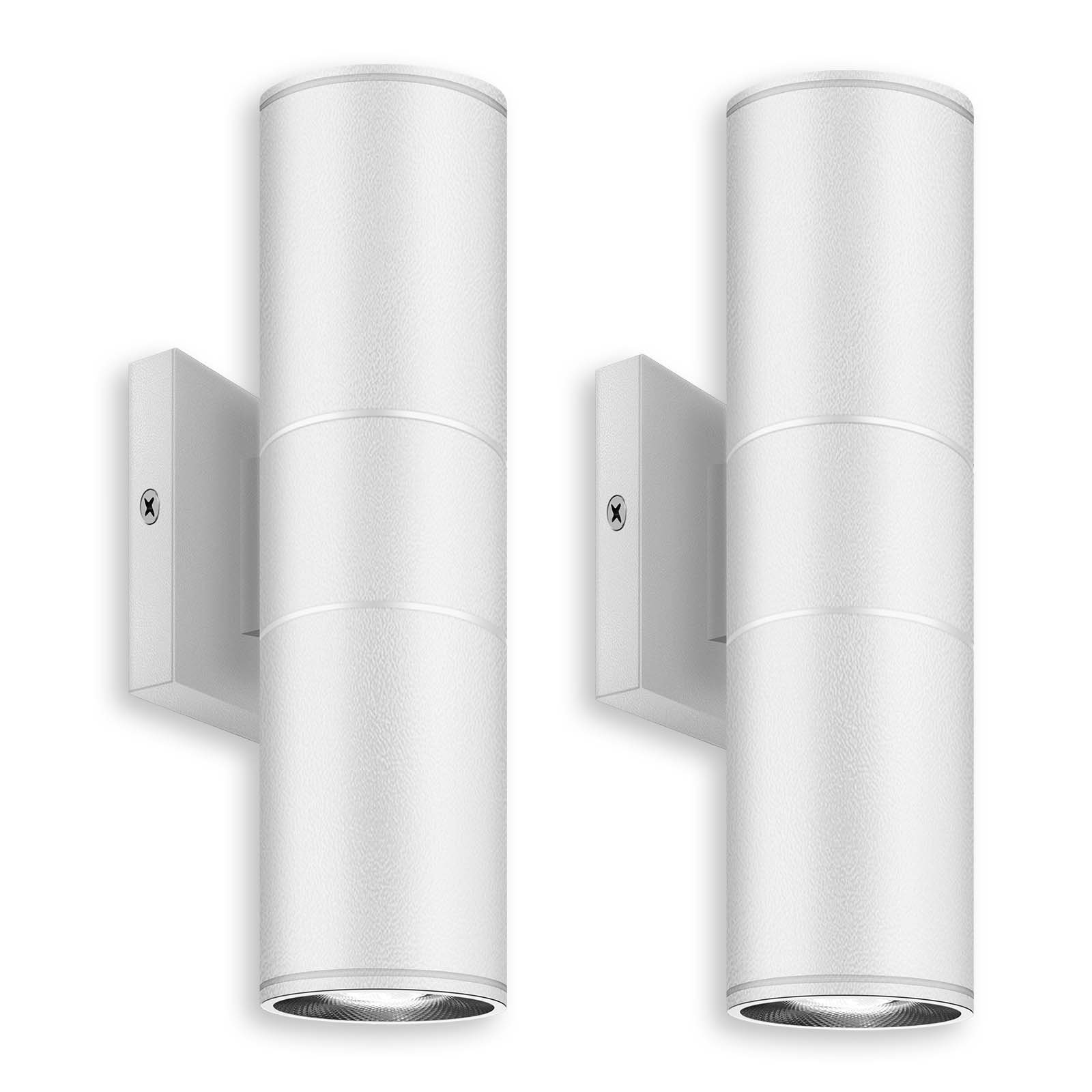 Ivy Bronx White Cylinder Up Down Wall Light, 12w Modern Outdoor Porch ...