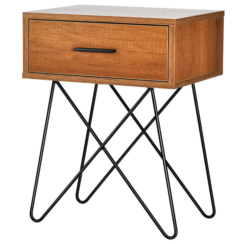 Jennette 40 cm W Steel Bedside Table