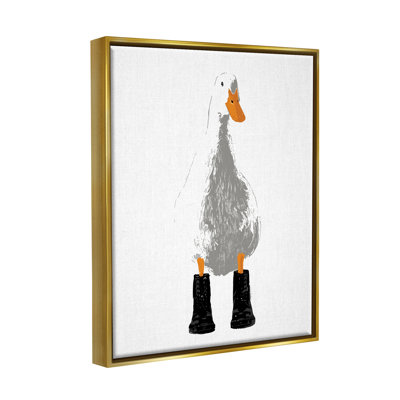 " Duck Wearing Rain Boots Portrait " by Kamdon Kreations Painting Print