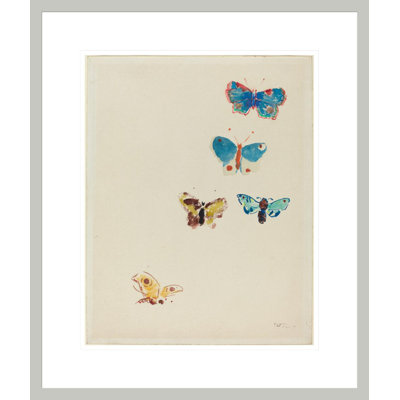 Cinq papillons par Odilon Redon