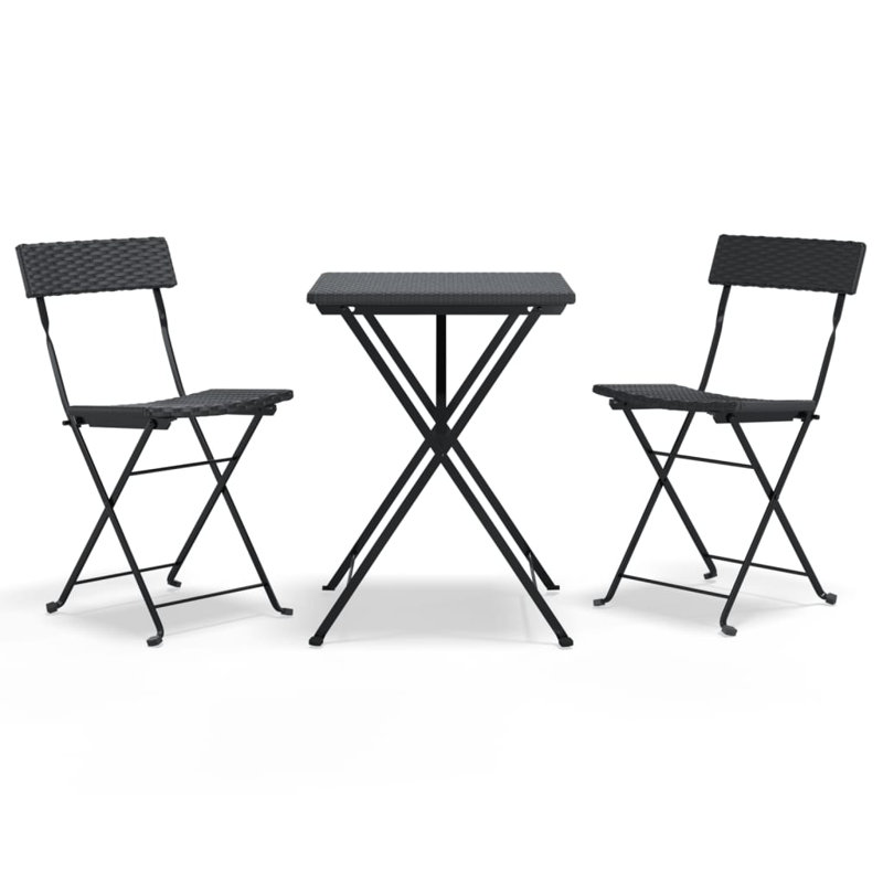 Hodon 2 - Person Patio Dining Set with Rectangular Table, Black