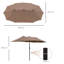 Briyonna 440 cm W X 256 cm D Rectangular Lighted Market Parasol with Crank Lift-558804653