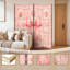 Cloison pliante 4 panneaux à paravent à motif d'aquarelle rose et floral-1745304310-1745304308