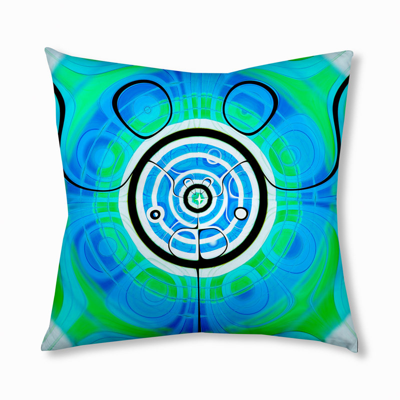 Coussin de sol touffeté à conception de court-circuit bohémien et éclectique, 26 po x 26 po