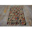 Small Size Geometric Folk Art Pattern Antique American Hooked Area Rug