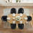 7 Piece Modern Dining Set With 79" Oak Oval Pedestal Table & 6 Sculptural Wide-Seat Arm Chairs-423930185