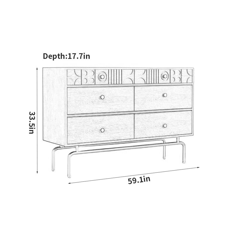 Commode décorative moderne simple noir, Noir