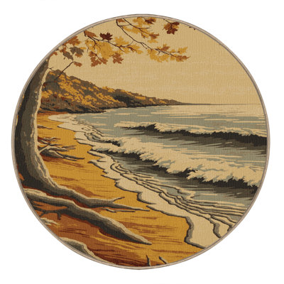 Washable Autumn Coast Coastal Area Rug