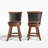 Swivel Upholstered Counter Stool with Solid Wood Frame-820862595-814318230