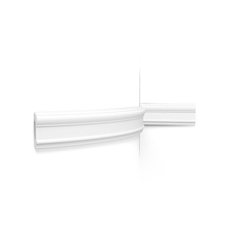 Rail de chaise flexible en polyuréthane flexible apprêté blanc H 3 5/8 po x l 78 po x P 1 1/8 po